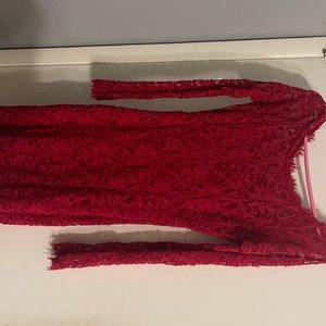 Red lace dress